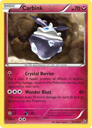 Carbink 068 - Reverse Holofoil XY Flashfire - Holo Rare