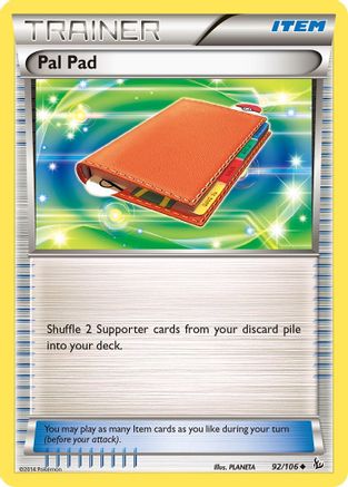 Pal Pad 092 - Reverse Holofoil XY Flashfire - Uncommon