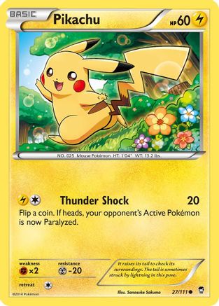 Pikachu 027 - Reverse Holofoil XY Furious Fists - Common