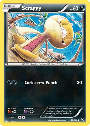 Scraggy 066 - Reverse Holofoil XY Furious Fists - Common