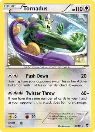 Tornadus 086 - Reverse Holofoil XY Furious Fists - Rare