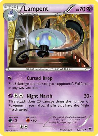 Lampent 042 - Reverse Holofoil XY Phantom Forces - Uncommon