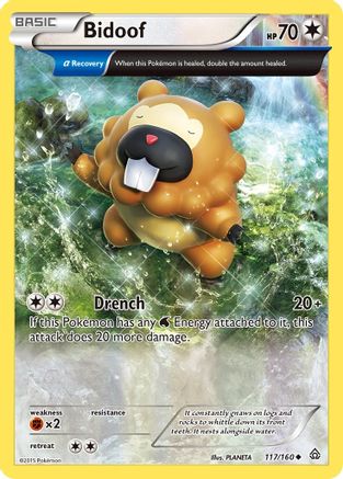 Bidoof (Alpha) 117 - Reverse Holofoil XY Primal Clash - Uncommon