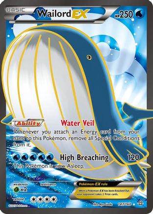 Wailord EX (147 Full Art) 147/160 - Holofoil XY Primal Clash - Ultra Rare