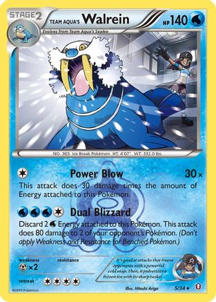 Team Aqua's Walrein 005 - Reverse Holofoil Double Crisis - Holo Rare