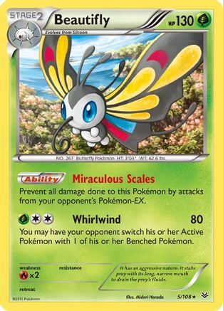 Beautifly 005 - Reverse Holofoil XY Roaring Skies - Holo Rare