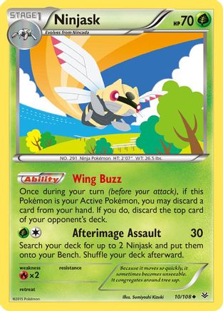 Ninjask 010 - Reverse Holofoil XY Roaring Skies - Uncommon