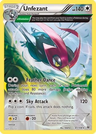 Unfezant (81 Delta) 081 XY Roaring Skies - Rare