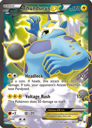 Thundurus EX (98 Full Art) 098/108 - Holofoil XY Roaring Skies - Ultra Rare