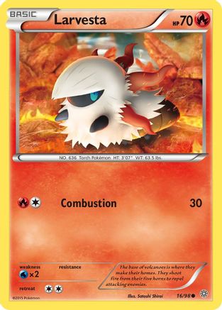 Larvesta 016  - Reverse Holofoil XY  Ancient Origins - Common