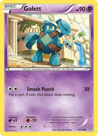 Golett 034  - Reverse Holofoil XY  Ancient Origins - Common