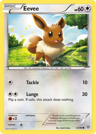 Eevee 063  - Reverse Holofoil XY  Ancient Origins - Common