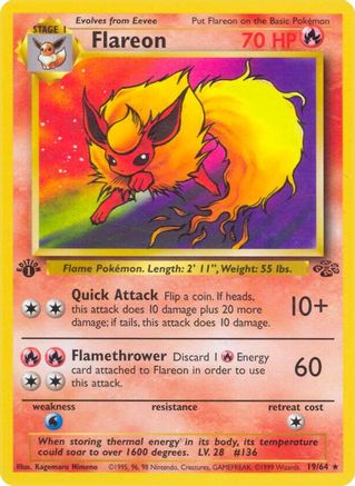 Flareon (19) 019  - 1st Edition Jungle - Rare