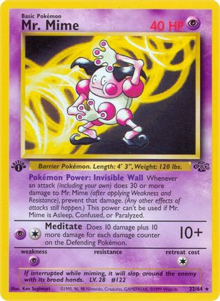 Mr. Mime (22) 022  - 1st Edition Jungle - Rare