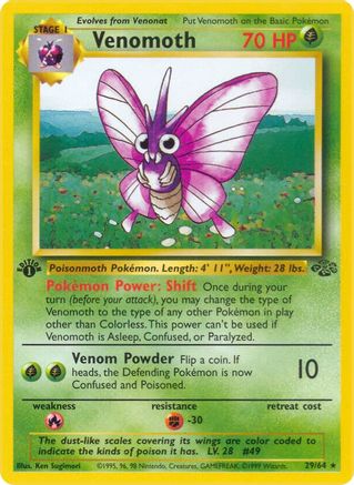 Venomoth (29) 029  - 1st Edition Jungle - Rare