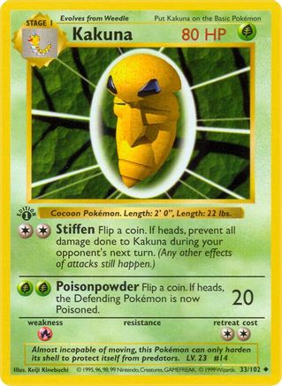 Kakuna 033  - 1st Edition Base Set Shadowless - Uncommon