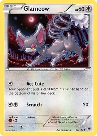 Glameow 093  - Reverse Holofoil XY  BREAKpoint - Common
