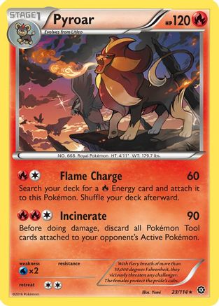 Pyroar  - Reverse Holofoil XY  Steam Siege - Rare