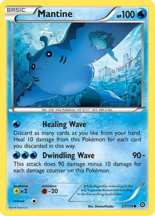 Mantine 027  - Reverse Holofoil XY  Steam Siege - Common