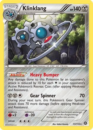 Klinklang 073  - Holofoil XY  Steam Siege - Holo Rare