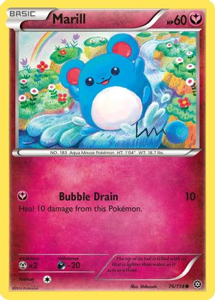 Marill 076  - Reverse Holofoil XY  Steam Siege - Common