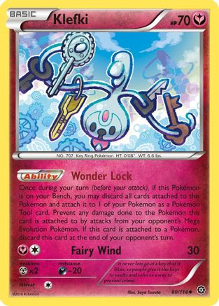 Klefki 080  - Reverse Holofoil XY  Steam Siege - Uncommon