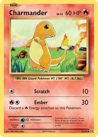 Charmander 009  - Reverse Holofoil XY  Evolutions - Common