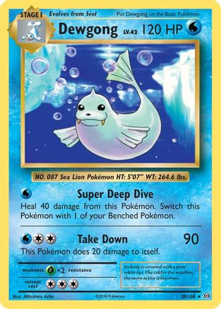 Dewgong 029  - Reverse Holofoil XY  Evolutions - Rare