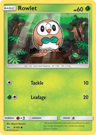 Rowlet 009  SM Base Set - Common