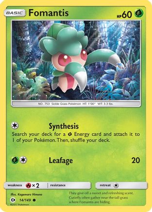 Fomantis 014  - Reverse Holofoil SM Base Set - Common