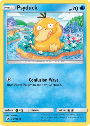 Psyduck 028  - Reverse Holofoil SM Base Set - Common