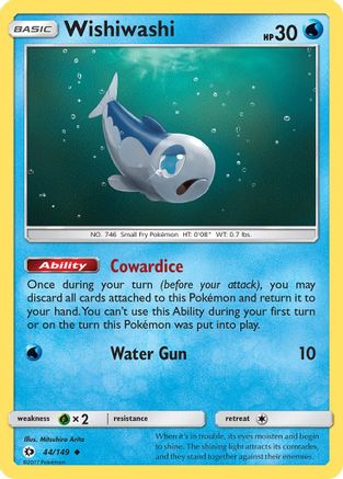 Wishiwashi 044  - Reverse Holofoil SM Base Set - Uncommon