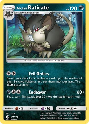 Alolan Raticate 077/149  - Reverse Holofoil SM Base Set - Uncommon