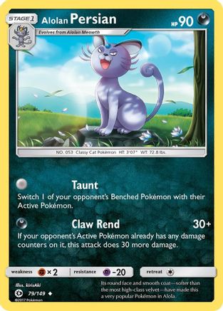 Alolan Persian 079  - Reverse Holofoil SM Base Set - Uncommon