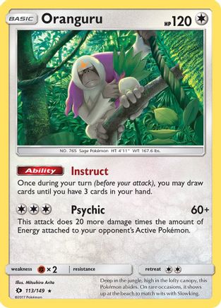 Oranguru 113  - Holofoil SM Base Set - Holo Rare