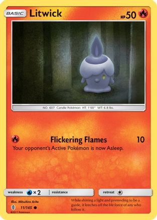 Litwick 011  - Reverse Holofoil SM  Guardians Rising - Common