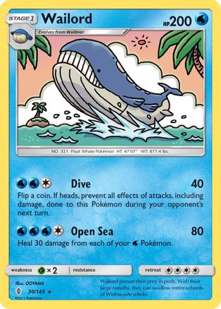 Wailord 030  SM  Guardians Rising - Rare