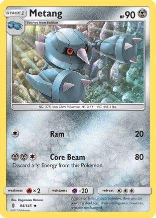 Metang  - Reverse Holofoil SM  Guardians Rising - Uncommon