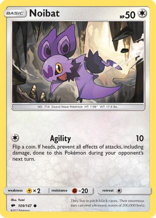 Noibat 109  - Reverse Holofoil SM  Burning Shadows - Common