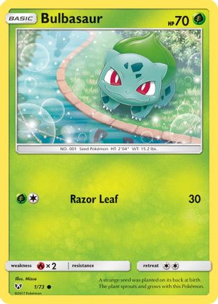 Bulbasaur 001  Shining Legends - Common