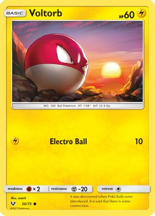 Voltorb 030  - Reverse Holofoil Shining Legends - Common