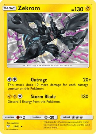 Zekrom 035  - Holofoil Shining Legends - Holo Rare