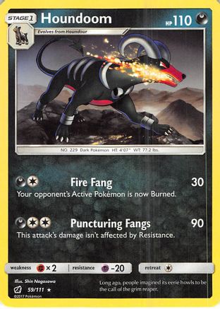 Houndoom 059  - Reverse Holofoil SM  Crimson Invasion - Rare