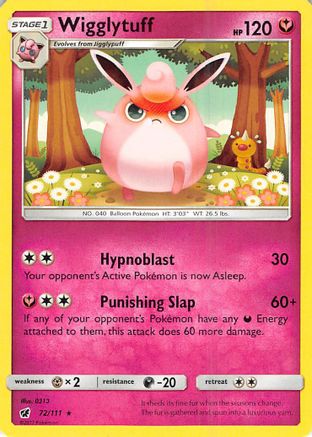 Wigglytuff 072  - Reverse Holofoil SM  Crimson Invasion - Rare