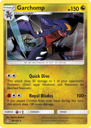 Garchomp 099  - Reverse Holofoil SM  Ultra Prism - Rare