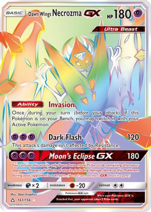 Dawn Wings Necrozma GX (Secret Rare) 161  - Holofoil SM  Ultra Prism - Secret Rare