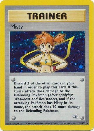 Misty (18) 018  - Unlimited Holofoil Gym Heroes - Holo Rare