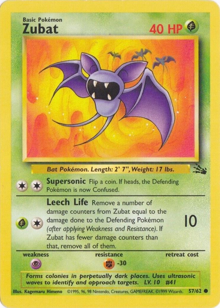 Zubat 057  - Unlimited Fossil - Common