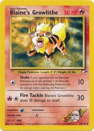 Blaine's Growlithe (35) 035  - Unlimited Gym Heroes - Uncommon