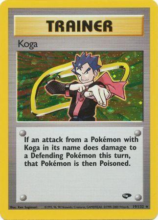 Koga (19) 019/132  - Unlimited Holofoil Gym Challenge - Holo Rare
